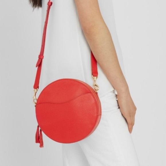 Cuyana Handbags - Cuyana Red Circle Crossbody Leather Purse Bag